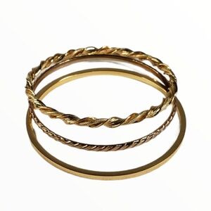 Set of 3 Vintage Brass Bangles